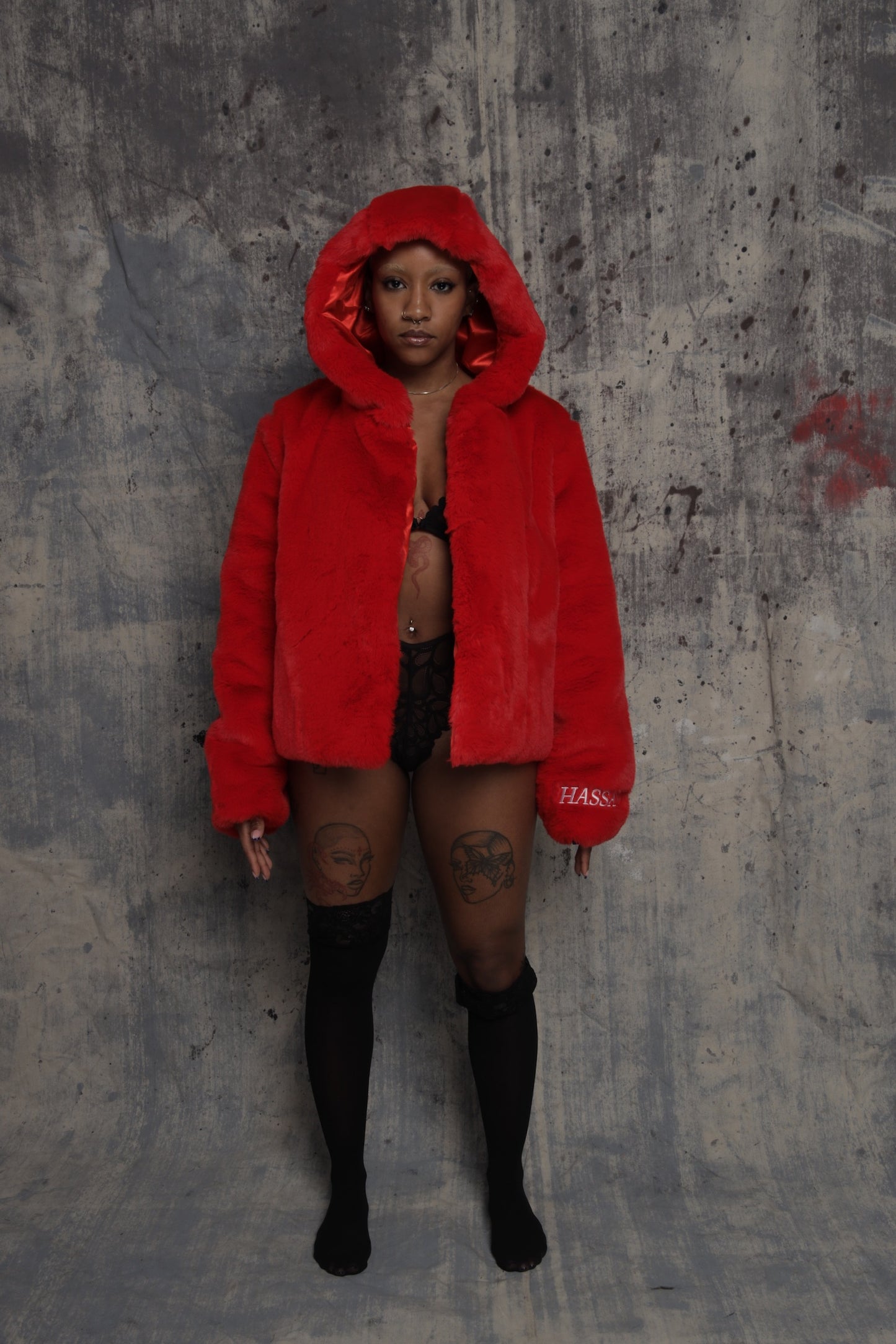 red luxe mink jacket