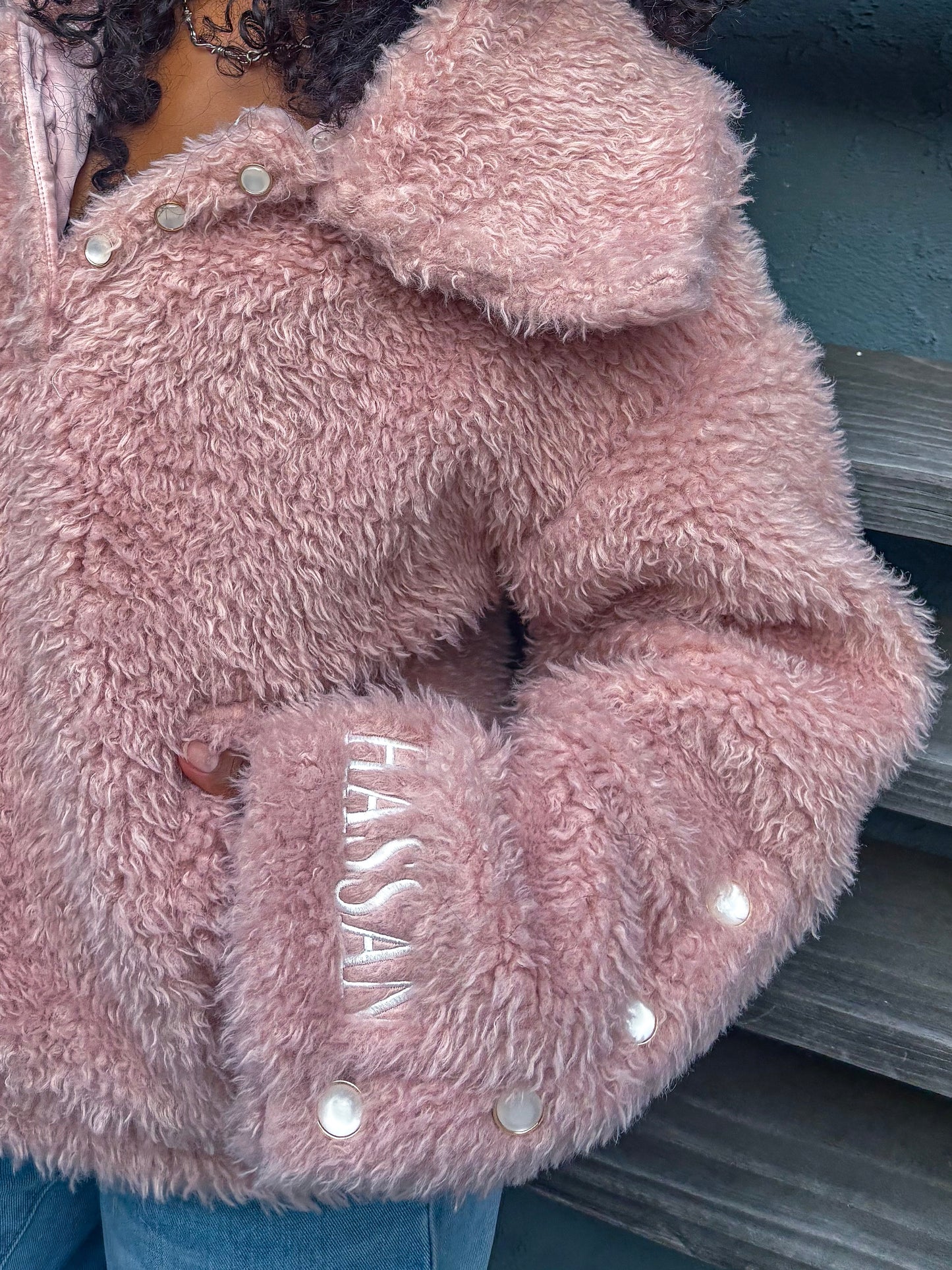 blanc/rose fleece jacket